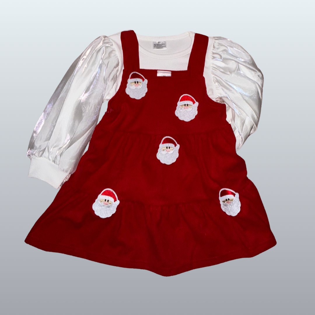Red Santa Dress w/ white shirt