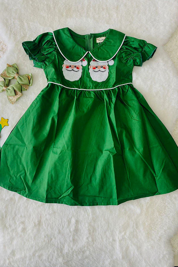 Green Santa Ruffle Dress