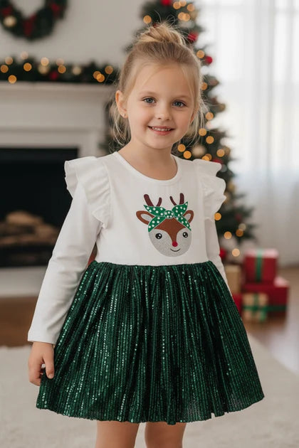 Green Reindeer Dress