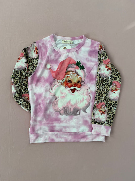 Leopard Santa long sleeve shirt