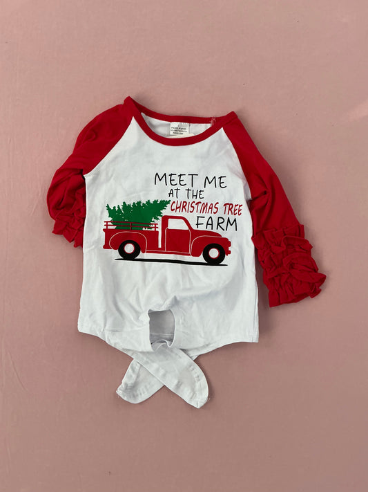 Red Christmas tree long sleeve shirt