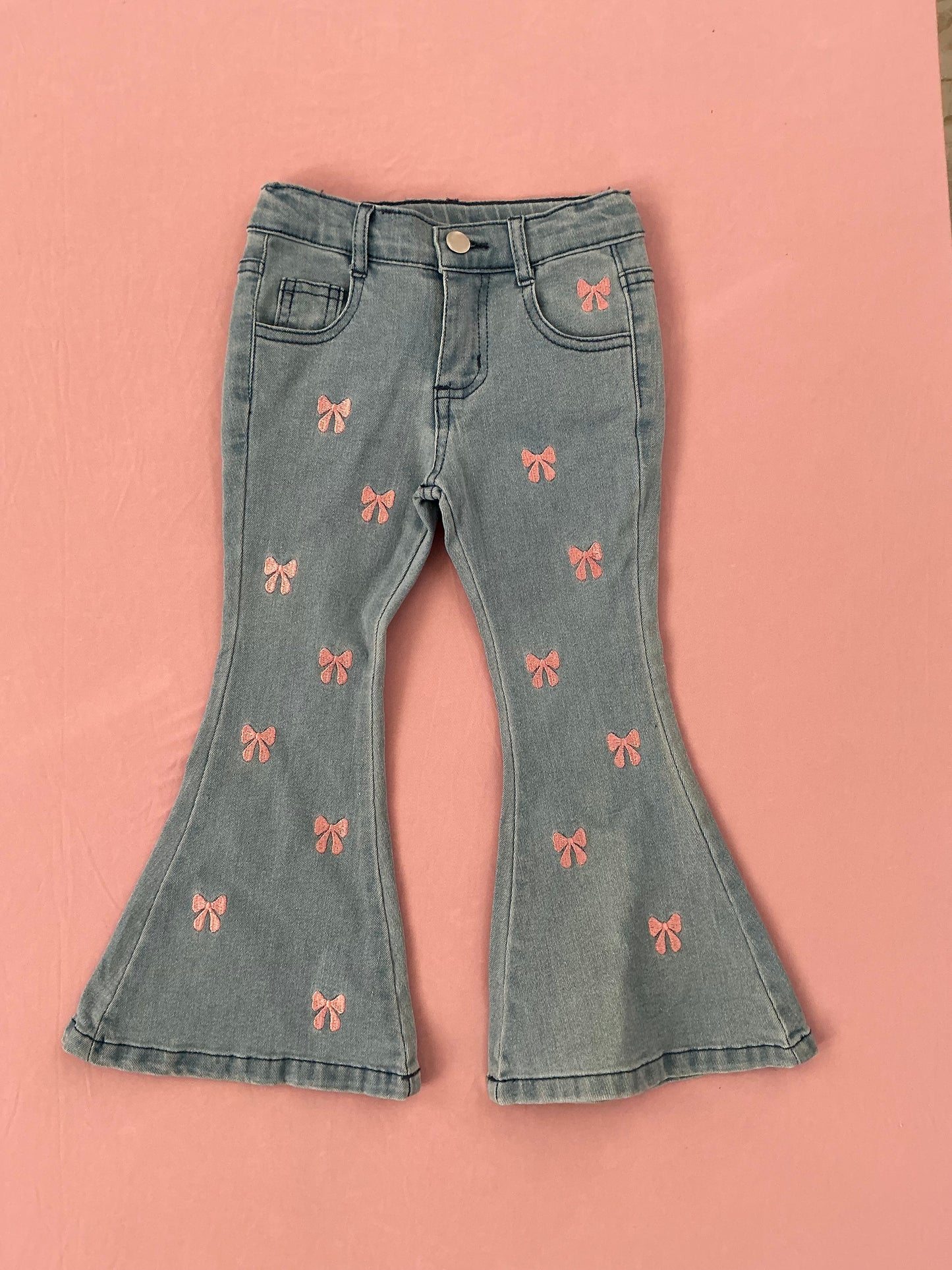 Pink bow Jean pants