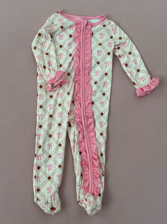Pink Bow Ruffle Onesie